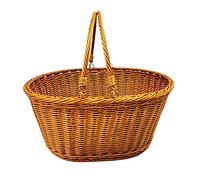 NC Cesta de mimbre hecha a mano, cesta ovalada de sauce de mimbre, cesta de la compra, cesta de la compra, cesta de picnic con asa, cesta de la recolección de huevos, cesta de Pascua