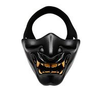 NC Máscara de Media máscara de Fantasma Kabuki Samurai Prajna Ghost, Halloween, Airsoft, Media máscara para Juego de Guerra de CS