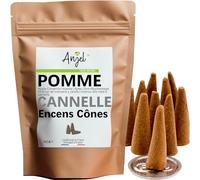 NCA 10 Conos de Incienso con Aroma a Manzana Canela - Incienso 100% Natural relajación meditación purificación + Quemador para Incienso