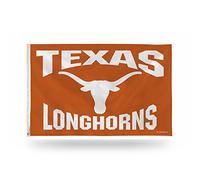 NCAA Rico Industries - Bandera de una sola cara de 3 pies por 5 pies con ojales, Texas Longhorns