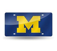 NCAA Rico Industries - Placa de matrícula metálica con Incrustaciones de láser, Michigan Wolverines
