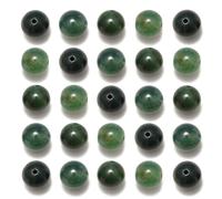NCB 100pcs 8 mm Natural de musgo verde abaloras Gemstone redonda de cuentas de piedra suelta cuentas espaciador para joyas con cordn de estirami