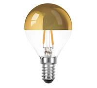 NCC-Licht 1 bombilla LED de filamento, 2 W = 25 W, E14, espejo de cabeza, dorado, KVG P45, filamento blanco cálido, 2700 K, retrofit