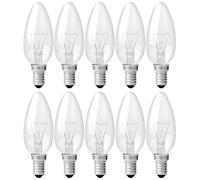 NCC-Licht 10 bombillas C35 transparentes E14 15 W blanco cálido regulable 230 V