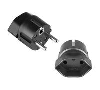 NCC-Licht Adaptador Suiza a EU Converter Enchufe Adaptador de viaje Negro