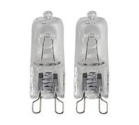NCC-Licht Juego de 2 bombillas halógenas G9, 25 W, 2700 K, luz blanca cálida, regulable, 200 lúmenes, resistente al calor hasta 300 °C, para horno y luces