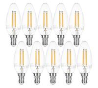 NCC-Licht Lote de 10 bombillas LED con forma de vela, 4 W = 40 W, E14, luz blanca cálida, 2200 K, regulables (10 unidades)