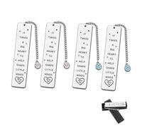 NCCHDZSW Marcadores de Libros 4 Pcs Marcapaginas Personalizado con Caja, Marcadores de Libros de Metal Marca Paginas Libros "IT TAKES A BIG HEART TO HELP SHAPE LITTLE MINDS "