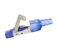 NCCZ Sin Herramientas Asamblea Conector RJ-45 Enchufe Modular, STP Cat 7 10 Gigabit Blindaje (Azul) (Color : Blue)