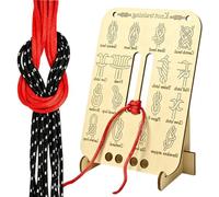 NCEJNY Kit de Práctica de Nudos de Madera con Soporte y Cuerdas, Tabla de Entrenamiento para Nudos de Supervivencia, Camping y Escalada, Herramienta Educativa para Aire Libre y Montaña
