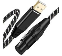 NCGGY Cable USB a XLR de 6.6 pies, cable de micrófono XLR a USB USB macho a XLR hembra, cable convertidor de enlace de micrófono, cable de audio de estudio, grabación, karaoke
