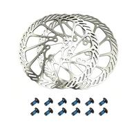 Ncheli 2 Piezas Disco de Freno Bicicleta 160mm 6 Orificios Acero Inoxidable, Compatible Shimano Tektro Magura, con 12 Tornillos para MTB Bicicleta de Montaña Carretera BMX Bici Eléctrica