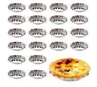Ncheli 20pcs Tazas Hornear de Huevo Tarta,Lata Cupcake Tartaleta Molde Muffin Tazas Molde de tarta de huevo Molde de Tartaleta para Pudín,Horneado Sartén,Utensilios Hornear,Pastel Galletas