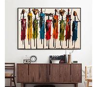 NCHEOI Pinturas de Arte de Pared Africanas - Mujer Negra Pop Étnico - Lienzos y Carteles para Dormitorio - Decoración del Hogar - 70x100cm Sin Marco
