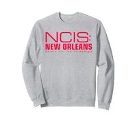 NCIS: New Orleans Red Logo Sudadera, Unisex para Adultos, Gris Jaspeado, XL