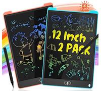 NCKIHRKK 2 Piezas Tableta Escritura Color, Pizarra Magica Infantil 12 Pulgadas para Niños Dibujen y Escriban, LCD Pizarra Magnetica, Tableta Escritura Borrable Adecuado, Azul + Naranja