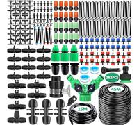 NCKIHRKK 281PCS Sistema de Riego por Goteo, 45M+15M Kit Riego por Goteo, Micro Riego Sistema de Riego Automático con Ajustable Boquilla y Gotero, Sistema de Riego Jardín para Maceta, Huerto, Terraza