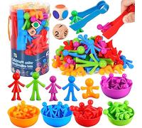NCKIHRKK 40 Piezas Juguete Educativo Juego Montessori de Combinación de Color para Contar, Motricidad Fina, Regalo Niños 2-5 Años para Pascua Navidad