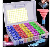NCKIHRKK 80 Piezas Cajas de Diamond Painting Accessori, 5D Pittura Diamante Kit con embudo y pegatinas, Caja de Almacenamiento Diamond Painting para Cuentas, Diamantes