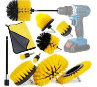 NCKIHRKK Cepillo para Taladro 10 Piezas, Extrasuave Cepillo de Limpieza Eléctrico Brochas Taladro, Kit Cepillo Taladro Tapiceria para Limpieza Coche, Llantas, Piso Azulejo Lechada, Bañera, Cocina