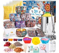 NCKIHRKK Kit de Fabricación de Velas,DIY Juego Regalo para Velas Regalos Originales,Kit para Hacer Velas Herramienta de Bricolaje,Cera de Soja,8 Frascos,30 Mechas,Kit Regalo Manualidades para Adulto