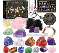 NCKIHRKK Piedras y Cristales, Juego de Chakra Stones Curativos con 7 Piedras Chakras, Piedras Naturales Healing Crystals Chakra Stone, Regalo Mujeres Halloween, Equilibrio de Chakra Yoga Meditación