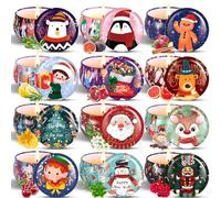 NCKIHRKK Velas Aromáticas Navidad, 12 Pack Velas Perfumadas Regalos Originales para Mujer, Cera de Soja Velas Navidad para Dormitorio, Baño, Yoga, Regalo de Cumpleaños, navidad Día de San Valentín