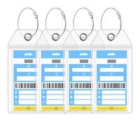 NCL Portaetiquetas de equipaje de Cruise On [4 paquetes] Se adapta a la línea de cruceros noruegos impresos (no enviados) y etiquetas para barcos en 2022 y 2023, Transparente, NCL
