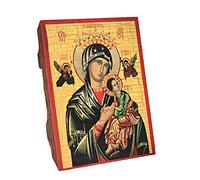 NClaus Madre del Perpetuo Socorro, icono cristiano de madera 16x12,5 hecho a mano 37020