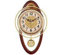 Nclon Europeo Reloj de Pared,Silencioso sin Ruidos Creativo Sala de Estar Dormitorio Retro Swing Cuarzo Reloj de Pared-E 46*27cm