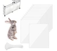NCOALE 12 unidades de revestimiento transparente para jaula de mascotas, protección de orina, 26 x 21 cm, PVC, forro lateral con 100 bridas para conejos, cobayas, hámster