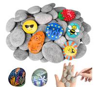 NCOALE 40 piedras para pintar planas, 3-5 cm para pintar, piedras naturales de playa, piedras planas lisas para manualidades, escuela, pintura, macetas, decoración