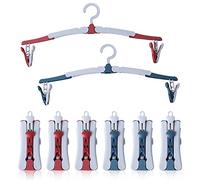 NCOALE Percha de ropa de viaje, 8 tendederos portátiles, perchas plegables giratorias de 360 grados, perchas antideslizantes, perchas que ahorran espacio para el hogar, hotel, viajes, camping