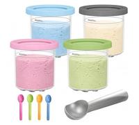 NCONCO Contenedor para Ninja Creami NC300EU, 4 piezas de accesorios para máquina de hielo Creami Ice Maker, taza compatible con Ninja Creamy NC299EU NC300EU NC301EU