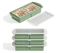 NCONCO Contenedores de silicona con tapa, 500 ml, 4 unidades de moldes de congelación para alimentos, recipientes para congelar sopa, recipientes de almacenamiento para alimentos para la preparación