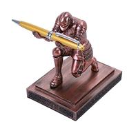 NCQIXIAO Soporte para bolígrafos de caballero, adorno de escritorio, soportes de lápices de resina, accesorios de escritorio y organizador para hombres con un bolígrafo genial (bronce)