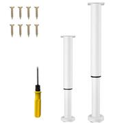 NCRGB 2PCS Patas Pies Ajustables Pata de MeAjustable,Regulables con 16 Kit Destornillador y Tornillos,para Armarios Mesillas de Noche Camas Escritorios Cómoda Estantería (Blanco, 40-70 cm)