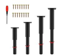 NCRGB 4 patas de metal negro para muebles, 40 - 70 cm, altura ajustable, soporta hasta 800 kg, patas para muebles de TV, sofá y silla