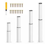NCRGB 4 patas de metal para muebles, ajustables, altura ajustable, soporta hasta 800 kg, patas para muebles, para armario de televisión, sofá, silla (blanco, 72-120 cm)