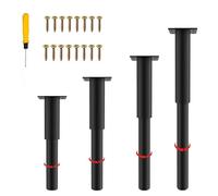 NCRGB 4 patas de metal para muebles, ajustables, altura ajustable, soporta hasta 800 kg, patas para muebles, para armario de televisión, sofá, silla (negro mate, 72-120 cm)