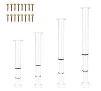 NCRGB 4 PCS Patas Pies Ajustables Pata de MeAjustable,Regulables con 16 Kit Destornillador y Tornillos,para Armarios Mesillas de Noche Camas Escritorios Cómoda Estantería (Blanco, 40-70 cm)