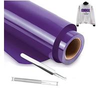NCRGB Lámina de vinilo violeta para plóter de textiles, 30,5 x 305 cm con pinzas, película de transferencia para Cricut y Silhouette Cameo. Para proyectos de bricolaje con camisetas y otros tejidos