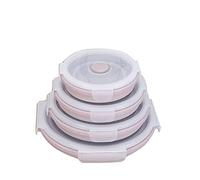NCTCITY Fiambrera de Silicona Plegable Recipientes para Alimentos Redondo Contenedor de Comida a Prueba de Fugas Cajas de Almacenamiento con Tapa para Almuerzo, Cuenco para Camping Cocina