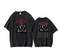 NCTCITY Hombre Mujer Camisetas de Manga Corta Stray Kids Dominate Impreso Casual Retro Lavada T-Shirts Harajuku tee Tops de Algodón Giant BangChan Lee Know Changbin Hyunjin Han Felix Seungmin I.N