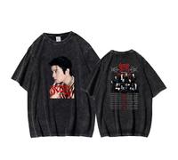 NCTCITY Hombre Mujer Camisetas de Manga Corta Stray Kids Dominate Impreso Casual Retro Lavada T-Shirts Harajuku tee Tops de Algodón Giant BangChan Lee Know Changbin Hyunjin Han Felix Seungmin I.N