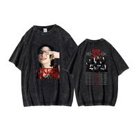 NCTCITY Hombre Mujer Camisetas de Manga Corta Stray Kids Dominate Impreso Casual Retro Lavada T-Shirts Harajuku tee Tops de Algodón Giant BangChan Lee Know Changbin Hyunjin Han Felix Seungmin I.N