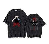 NCTCITY Hombre Mujer Camisetas de Manga Corta Stray Kids Dominate Impreso Casual Retro Lavada T-Shirts Harajuku tee Tops de Algodón Giant BangChan Lee Know Changbin Hyunjin Han Felix Seungmin I.N