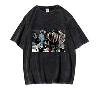 NCTCITY Hombre Mujer Camisetas de Manga Corta Stray Kids Dominate Impreso Casual Retro Lavada T-Shirts Harajuku tee Tops de Algodón Giant BangChan Lee Know Changbin Hyunjin Han Felix Seungmin I.N