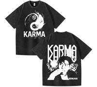NCTCITY Hombre Mujer Camisetas de Manga Corta Stray Kids Karma Impreso Casual Retro Lavada T-Shirts Harajuku tee Tops de Algodón BangChan Lee Know Changbin Hyunjin Han Felix Seungmin I.N