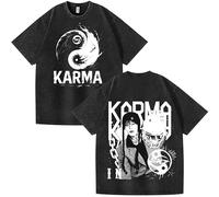 NCTCITY Hombre Mujer Camisetas de Manga Corta Stray Kids Karma Impreso Casual Retro Lavada T-Shirts Harajuku tee Tops de Algodón BangChan Lee Know Changbin Hyunjin Han Felix Seungmin I.N